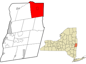 Location in Rensselaer County and the state of New York.