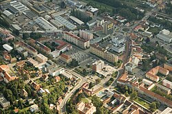 Letecký snímek centra města