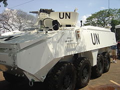 Piranha III de l'infanterie de marine brésilienne aux couleurs de l'ONU (2009)