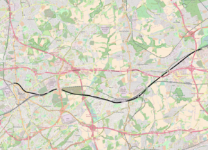 Spoorlijn Bochum Präsident - Dortmund aansluiting Flm op de kaart