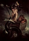 "Thor võitlemas Midgardi maoga", 1790