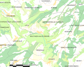 Mapa obce Mouthier-Haute-Pierre