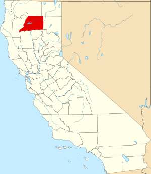 Map of California highlighting Shasta County