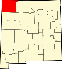 Map of Novi Meksiko highlighting San Juan County