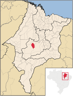 Localização de Jenipapo dos Vieiras no Maranhão
