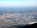 Vy från Pohorje över Maribor mot Slovenske Gorice.