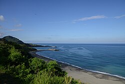 The coastline in Donghe Township