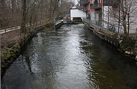 am Wehr in Pasing bei der alten Mühle