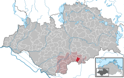 Elhelyezkedése Mecklenburg-Elő-Pomeránia térképén