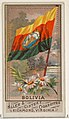 Il-bandiera 1831-1851 fuq karta tas-sigaretti (La bandera de 1831-1851 en una tarjeta de cigarrillos)