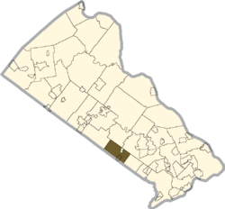 Location of Warminster Township in Bucks County