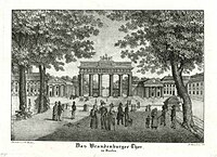 Emanuel Kutschera: Brandenburská brána (1835, tisk K. V. Medau)