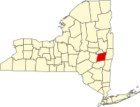 Map of Njujork highlighting Albany County