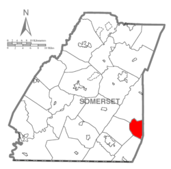 Map of Somerset County, Pennsylvania Highlighting Fairhope Township