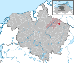 Elhelyezkedése Mecklenburg-Elő-Pomeránia térképén