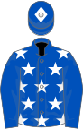 Blue, white stars on body, star on cap