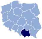 Kort av Póllandi har Chrzanów er merkt