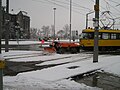 Tram snowplough in Dresden