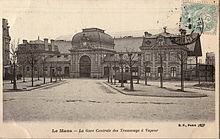 Carte postale ancienne représentant la gare.