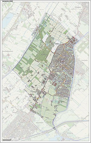 Topografisch kaartbeeld van de gemeente Lisse