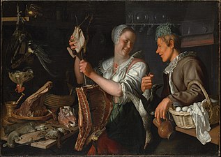 Scène de cuisine (années 1620), New York, Metropolitan Museum of Art.