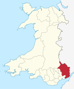 Poziția regiunii Monmouthshire principal area