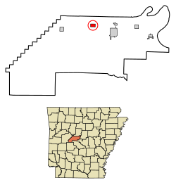 Location of Adona in Perry County, Arkansas.