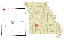 Location of Humansville, Missouri