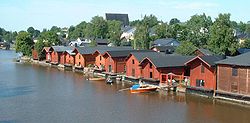 Riverside storage buildings in Old Porvoo