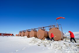 Fuel depots and refuge at Marble Point