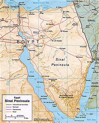 Sinajsko poluostrvo mapa