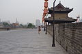 Xi'anin kaupunginmuurin tasanne, vartiotorni ja sakaramuuri.