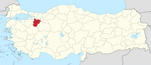 Location of Bilecik Province in Turkey