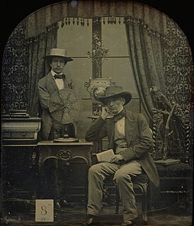 Автопортрет Антуана Клода и сына Анри, 1851-1853