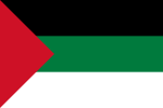 ? Vlag van de Arabische opstand; Vlag van het Koninkrijk Hidjaz (1916 - ca. 1920) en de vlag van Palestina (tot 1948)