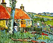 (画)レスリー・ハンター Cottage near Largo (1920)