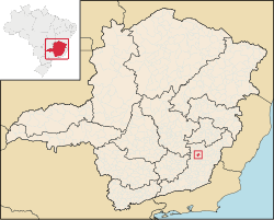 Localização de Amparo do Serra em Minas Gerais