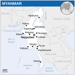 Location of Myanmar