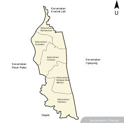 Peta lokasi Kecamatan Ciracas