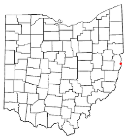 Steubenvilles läge i Ohio.