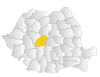 Bản đồ Romania thể hiện huyện Sibiu