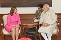 Foreign Secretary Claudia Ruiz Massieu and Prime Minister Narendra Modi in New Delhi, 2016.