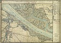 Der Süden von Groß-Enzersdorf mit der Lobau, den Resten der napoleonischen Schanzen, Mühlleiten und Oberhausen, um 1873