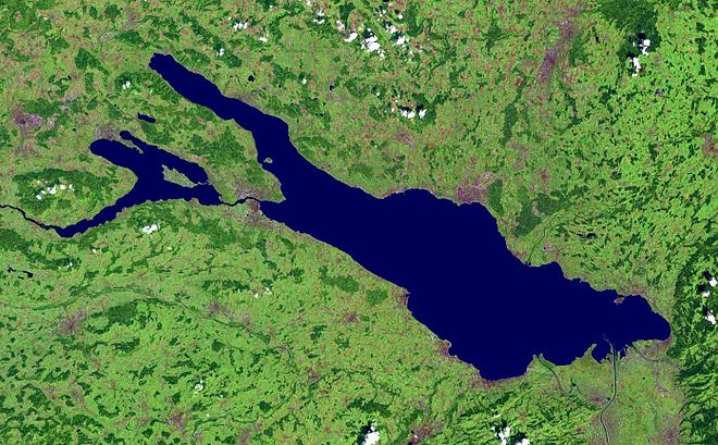 Satellitenaufnahme vom Bodensee