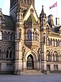 19th-century neo-gothic oriel window on Bradford City Hall