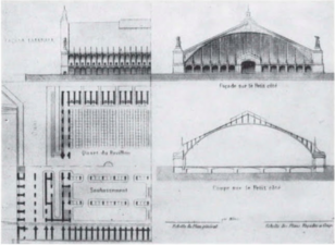Projet pour les Halles de Paris, 1849.