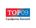 Логотип на агитационных материалах «ТOP 09 с поддержкой Старост» (2010—2013)