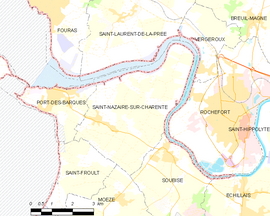 Mapa obce Saint-Nazaire-sur-Charente