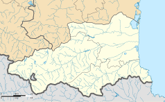 Mapa konturowa Pirenejów Wschodnich, po prawej nieco u góry znajduje się punkt z opisem „Pia”