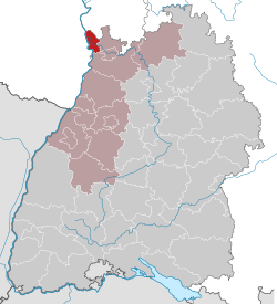 Elhelyezkedése Baden-Württemberg térképén